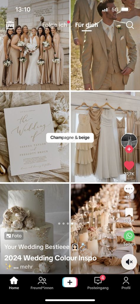 Invitation Ideas For Wedding, Champagne Autumn Wedding, Cream Beige Wedding Theme, Beige White Wedding Theme, Neutral Colour Wedding Theme, Mocha And Champagne Wedding, Neutral Colors Wedding Theme, Wedding Color Schemes With Champagne, Neutral Champagne Color Palette