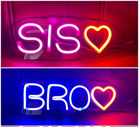 *Rakhi Special Bro/Sis Neon😍* 😊Size - 6*12 😊Price - 849+ shipping 😊Dispatched✈️ time - 5days *Order now 9671586866* # AACD #gifts #cakespersonalizedgifts ✨✨✨✨✨✨✨✨✨ Sis And Bro, Rakhi Special, Bro Sis, Cake Delivery, Neon Sign, Order Now, Neon Signs, Neon, Size 6