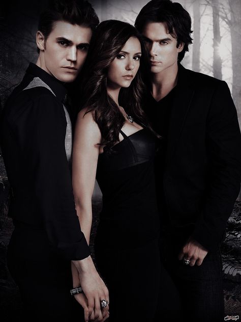 Vampire Diaries Poster Art, Tvd Love Triangle, The Vempaier Dairies, Tvd Pics, Vampire Theme Party, Stefan Damon, Ian E Nina, Cute Monkey Pictures, Vampire Diaries Outfits