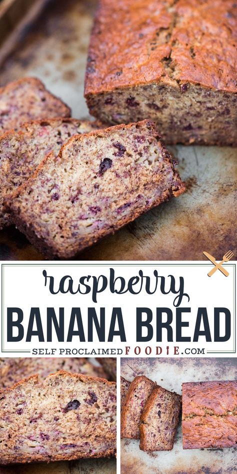 Raspberry Banana Bread uses a traditional, moist, easy banana bread recipe and incorporates freeze dried raspberries.  Perfect for breakfast or as a snack on the go, Raspberry Banana Bread is a new way to enjoy this traditional favorite recipe! #bananabread #raspberry #moist Raspberry Banana Bread, Raspberry Loaf, Raspberry Bread, Raspberry Banana, Snack On The Go, Favorite Breakfast Recipes, Freeze Dried Raspberries, Easy Banana Bread Recipe, Raspberry Recipes