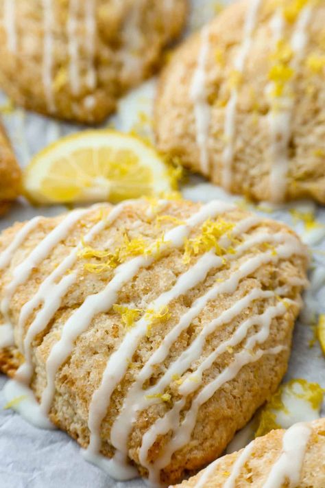 Lemon Ginger Scones Recipe, Ginger Scones Recipe, Lemon Scones Recipe, Peach Scones, Best Scone Recipe, Berry Scones, Lemon Scones, Homemade Scones, The Recipe Critic