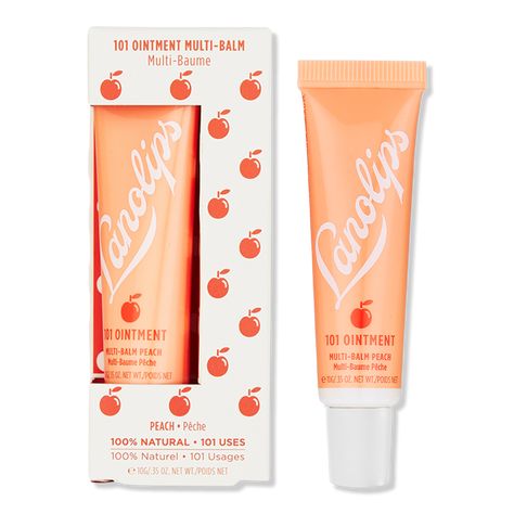 Peach 101 Ointment Multi-Balm - Lano | Ulta Beauty Raspberry Shortcake, Peach Extract, Dry Cuticles, Skin Patches, Nasal Passages, Morning Skincare, Morning Skin Care Routine, Natural Lip Balm, Glowy Skin