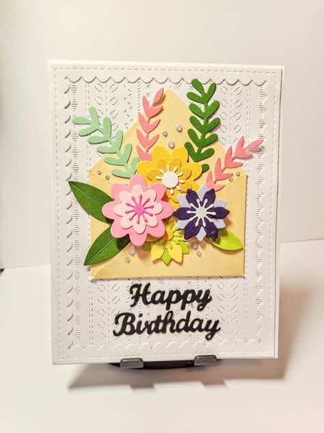 Sizzix Sizzix Cards Ideas Cardmaking, Sizzix Cards Ideas, Cardstock Cards, Sizzix Cards, Sizzix Dies, Card Inspo, Flower Stamp, Tiny Flowers, Creative Cards