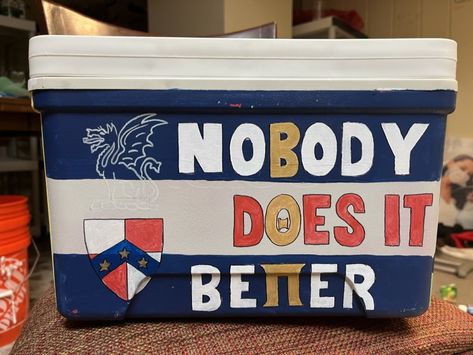 #betathetapi #beta #formalcooler #awayweekend #fratformal Painted Fraternity Coolers, Frat Formal, Beta Theta Pi, Formal Cooler, Fraternity Coolers, Frat Coolers, Fraternity, Coolers