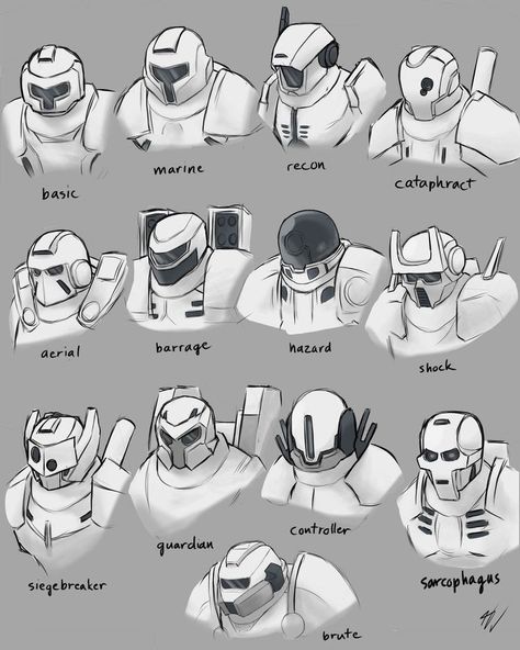 Sci Fi Capital Ship, Sci Fi Helmet Design, Bounty Hunter Concept Art, Bounty Hunter Character Design, Mech Armor, Sci-fi Helmet, Sci Fi Armor, Robot Design Sketch, Armor Drawing