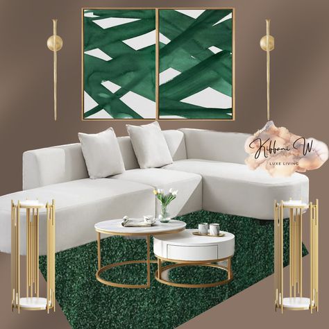 Emerald Green And Beige Living Room, Green And White Living Room Decor, Emerald Green And Gold Decor, Emerald Green Living Room Decor, Living Room Decor Amazon, Green And Gold Decor, Emerald Green Couch, Emerald Green Living Room, Room Decor Amazon