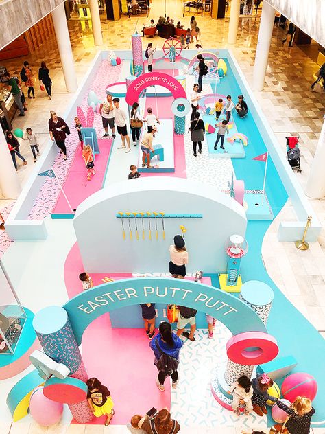 Easter School Holidays fun in Melbourne - MELBOURNE GIRL Mall Activities, Easter Events, Butik Design, Stand Pameran, Easter School, Melbourne Girl, Mall Decor, Mini World, Interactive Exhibition