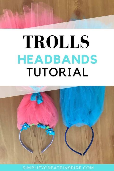 For one of the easiest Halloween or fancy dress costumes for kids, create your own Poppy or Branch Troll headband - crazy Troll hair headband is an easy and quick DIY project that the kids will love for dress ups or fancy dress occasions #trolls #trollheadband #diycostume #halloween Troll Headband Diy, Make Your Own Poppy, Troll Hair Diy, Make A Poppy, Troll Halloween Costume, Poppy Costume, Costumes Faciles, Trolls Headband, Mommy Diy