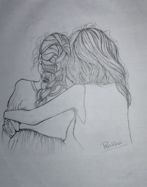 Friendship drawing 💜 ll Two friends drawing 💜 Mother Daughter Sketch Pencil Easy, Friendship Drawing Ideas, 2 Friends Drawing, Friends Sketch Drawing, Friends Sketch Drawing Ideas, Two Friends Drawing, Friendship Sketches, Best Friends Drawing, Friendship Drawing