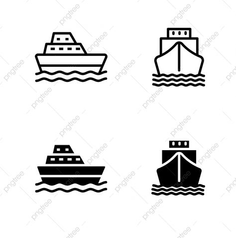 White Icons Png, Boat Icon, Black And White Building, Boat Vector, Restaurant Icon, Boat Illustration, Typography Book, Color Icons, White Icons