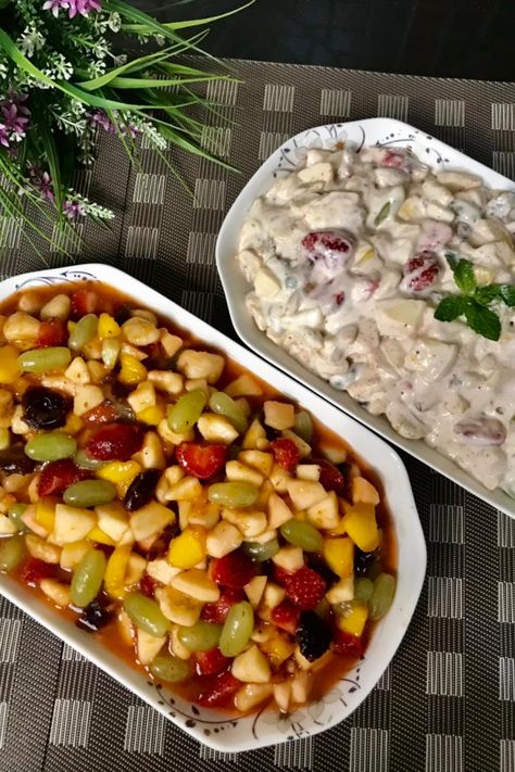 Two Homemade Food Recipes of Juicy Fruit Chaat and Creamy Fruit Chaat Creamy Fruit Salad Recipe, Creamy Fruit Salad, Fruit Chaat, Marathi Culture, Creamy Fruit Salads, Fruit Salad Recipe, Food Therapy, Fruit Salad Recipes, Strawberry Fruit