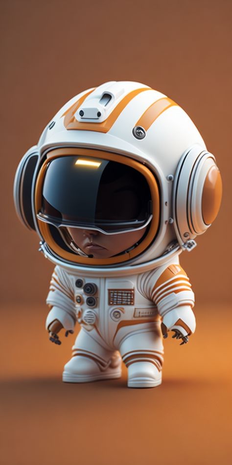 isometric view of a MINI cute hyperrealistic futuristic VTuber Kobo Kanaeru wearing an astronaut helmet. Cinematic, hyper detailed, brown GRADIENT background , highly detailed, zoomed out, Brown Gradient Background, Ugc Inspiration, Colorful Skull Art, 3d Robot, Alien Technology, Robot Head, Win Art, Astronaut Helmet, Graphic Styles