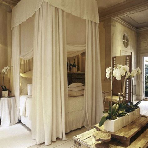 The Corfu Suite, at Blake's Hotel. Canopy Bed Diy, Grey Interior Design, Diy Canopy, Bedroom Bliss, Bed Canopy, Dreamy Bedrooms, Canopy Bed, Gray Interior, Hotel Style