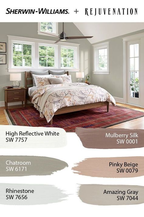 Give your bedroom a fresh and fabulous facelift with walls painted in Chatroom SW 6171 from Sherwin-Williams. To find more colors that complement your style, tap this pin and explore the entire @rejuvenationinc Spring/Summer 2020 palette. #sherwinwilliams #rejuvenation #bedroom #decor #design #diy Paint Colors To Brighten Room, Colors For Bedrooms, Dining Room Wall Color, Bright Paint Colors, Brighten Room, Bright Paint, Dining Room Paint Colors, Dining Room Paint, Paint Color Inspiration