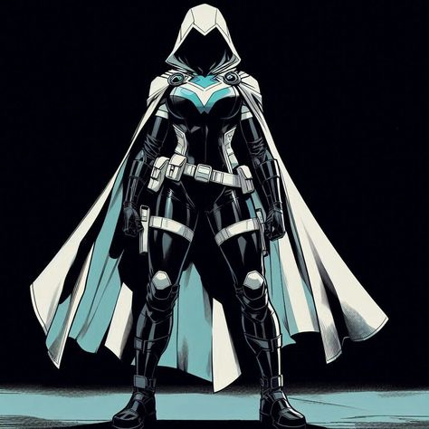 Ghost Hero Costume, Cool Superhero Suit Designs, Superhero Design Concept Art Suits, Super Villain Oc, Destiny Fashion, Superhero Costumes Female, Superhero Suits, Warrior Concept Art, Marvel Moon Knight