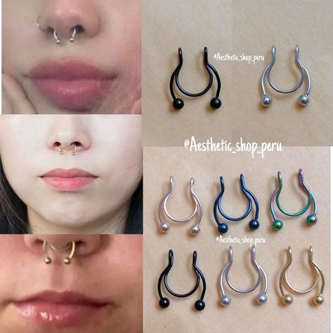 Diy Nose Rings, قلادات متدلية, Wire Diy, Nose Piercings, Cool Piercings, Edgy Jewelry, Diy Jewlery, Fake Piercing, Body Jewelry Piercing