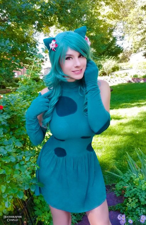 Bulbasaur Gijinka, Bulbasaur Costume, Cosplay Pokemon, Pokemon Bulbasaur, Pokemon Cosplay, Cosplay Characters, Amazing Cosplay, Cute Cosplay, Costume Makeup