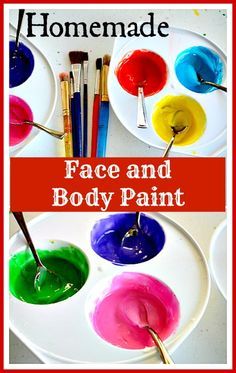 Homemade Face and Body Paint - Recipe uses corn starch, lotion or cream, water and store brand liquid food color. #kidsactivities #activityideas Diy Face Paint Recipe, Face Paint Recipe, Paint For Kids, Homemade Face Paints, Craft Recipes, Paint Recipe, Liquid Food, Face Painting Easy, Water Food