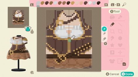 Cottagecore Animal Crossing, Motif Acnl, Acnh Clothes, Animal Crossing 3ds, Acnh Design, Acnh Designs, Happy Home Designer, Qr Codes Animal Crossing, Animal Crossing Villagers