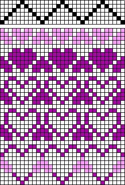 Heart design - WIF Files Punto Fair Isle, Fair Isle Chart, Fair Isle Knitting Patterns, Colorwork Knitting, Pixel Crochet, Crochet Bookmarks, Crochet Tapestry, Fair Isle Knitting, Knit Stitch Patterns