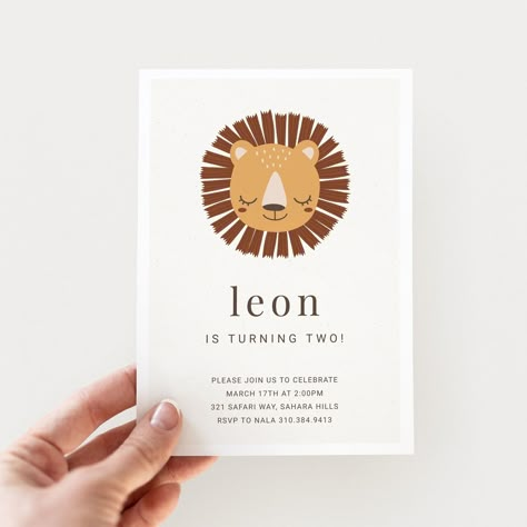 Lion First Birthday, Lion Birthday Invitations, Lion Birthday Party, Jungle Invitations, Lion Party, 2nd Birthday Party For Boys, Lion Birthday, Safari Party, Fonts To Download