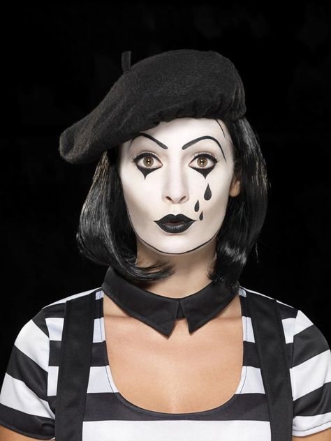 Mime Halloween Costume, Mime Face, Mime Costume, Mime Artist, Mime Makeup, Dance Makeup, Clown Faces, Circus Costume, Diy Halloween Costumes Easy