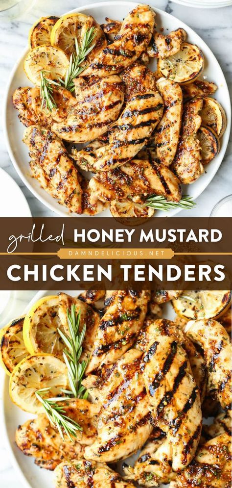 GRILLED HONEY MUSTARD CHICKEN TENDERS, summer dinner recipes, grilling recipes Best Ever Chicken, Resepi Ayam, Grilled Chicken Tenders, Grilled Dinner, Honey Mustard Chicken, Summer Grilling Recipes, Chicken Tender Recipes, Mustard Chicken, Summer Recipes Dinner