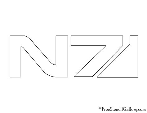 Mass Effect N7 Logo Stencil N7 Mass Effect Logo, Mass Effect Logo, N7 Tattoo Mass Effect, N7 Tattoo, N7 Logo, Mass Effect Tattoo, Mass Effect N7, Nerf Mods, Mass Effect Funny