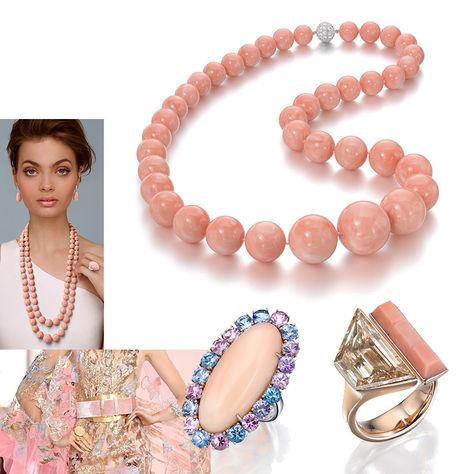 Rare Jewelry Unique, Pink Coral Jewelry, Pearl Trend, Coral Drop Earrings, Brown Diamond Ring, Rare Pearls, Conch Pearl, Rare Jewelry, Angel Skin