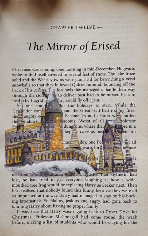 Harry Potter Book Pages, Christmas Hogwarts, Page Painting, Poster Harry Potter, Harry Potter Art Drawings, Hp Book, Harry Potter Wall, Harry Potter Book, Harry Potter Background