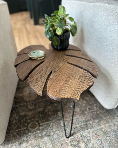 After many requests, we have brought back our monstera tables! We’ve upgraded from pine to red oak, for better durability and a cleaner look! You can choose from multiple finish options to fit your decor. Cnc Ideas, Red Oak, Wood Work, Barley, Woodworking, Canning, Wood, Red