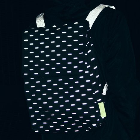 Reflective fabrics designed to turn everyday accessories into cycling safety gear. Smart Textiles, E Textiles, Reflective Fabric, Safety Gear, Cycling Accessories, During The Day, Tech Fashion, Everyday Accessories, Wearable Technology