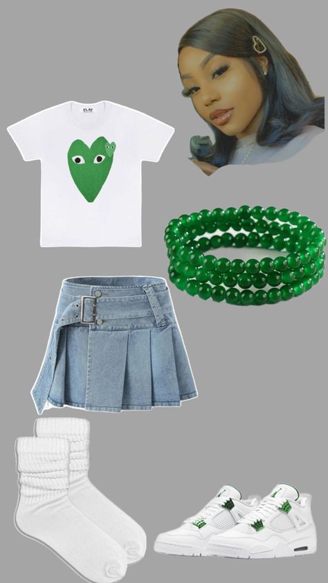 Green Outfit Baddie, Outfit Ideas Green, Squad Outfits, Teen Swag Outfits, Stylish Summer Outfits, Cute Lazy Day Outfits, Tomboy Style Outfits, Lazy Day Outfits, School Fits