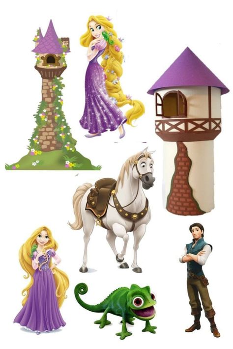 Tangled Cake Topper Printable, Rapunzel Cake Topper Printable, Rapunzel Birthday Theme, Rapunzel Printable, Pastel Rapunzel, Art Cake Topper, Rapunzel Cake Topper, Rapunzel Characters, Rapunzel Birthday Cake