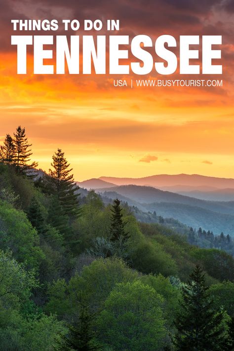 Planning for a vacation around Tennessee and wondering what to do there? This travel guide will show you the top attractions, best activities, places to visit & fun things to do in Tennessee. Start planning your itinerary & bucket list now! #memphis #tennessee #tennesseevacation #usatravel #usatrip #usaroadtrip #travelusa #ustravel #ustraveldestinations #americatravel #vacationusa Tennessee Bucket List, Things To Do In Tennessee, Tennessee Summer, Tennessee Living, Tennessee Attractions, Visit Tennessee, Tennessee Road Trip, Nashville Vacation, Tennessee Travel