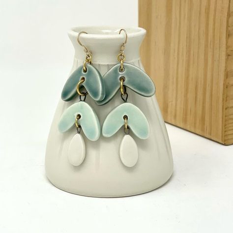 Ceramic Earrings, Ceramic Jewellery, Porcelain Necklace, Porcelain Earrings, Ceramic Earring, Ceramic Techniques, Clay Ornaments, Statement Pendant, Ceramic Jewelry