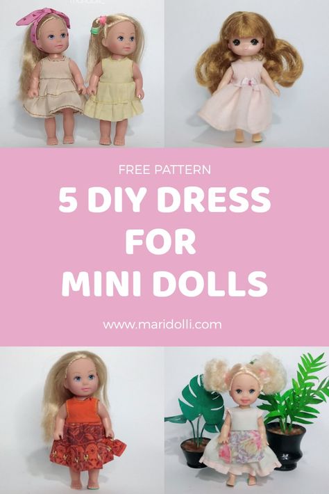 How to make a dress for you kelly, Chelsea, little mimi, evi love dolls, etc. #barbieclothes #minidolls #miniaturedress How To Make Tiny Doll Clothes, Chelsea Doll Clothes Patterns, Kelly Doll Clothes, Tiny Doll Clothes Patterns Free, Diy Chelsea Doll Clothes, Barbie Chelsea Doll Clothes Diy, Chelsea Doll Clothes Patterns Free, Small Doll Clothes Patterns Free, Barbie Kelly Clothes