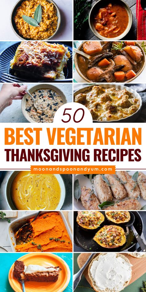 Don't miss these best vegetarian Thanksgiving recipes to make your holiday a bit brighter! Find Turkey Day recipes for entrées, side dishes, and desserts below for a simple yet unforgettable Thanksgiving dinner party! Healthy, gluten-free, and vegan dishes! Easy Vegetarian Thanksgiving Recipes, Vegetarian Thanksgiving Recipes, Vegetarian Thanksgiving, Vegan Thanksgiving Recipes, Thanksgiving Dishes, Vegan Thanksgiving, Delicious Vegetarian, Easy Vegetarian, Thanksgiving Dinner