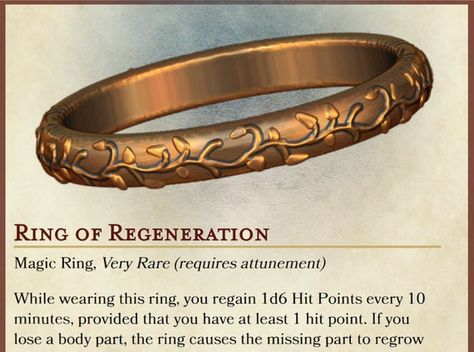 Regeneration Ring | DnD Magic Ring | Dungeons and Dragons | Gifts for Players | Gifts for DMs | Cosp Dnd Rings Homebrew, Dnd 5e Magic Rings, Legend Of Zelda Dnd Items, Dnd Magic Items Necklace, Dnd Amulet Item, Dungeons And Dragons Rules, Dungeons And Dragons Gifts, Dungeons And Dragons Races, Dnd Stats