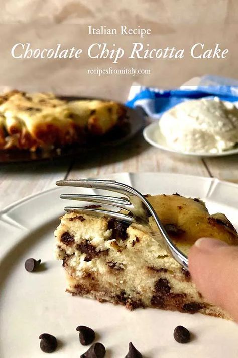 Italian Chocolate Chip Ricotta Cake - Recipes from Italy