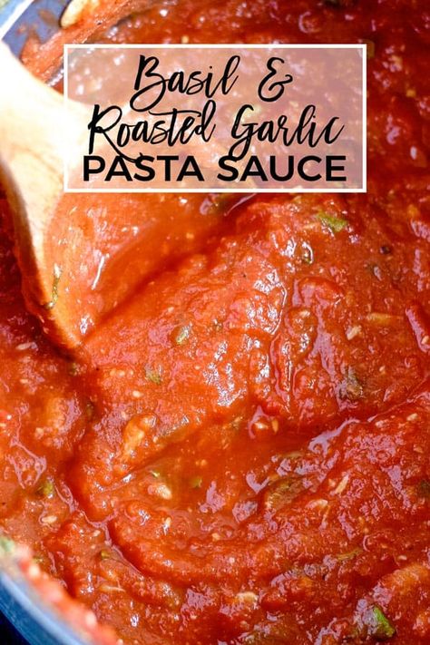 Roasted Garlic Tomato Sauce Canning, Best Tomato Basil Pasta Sauce, Pasta With Stewed Tomatoes, Tomato Basil Pasta Sauce Recipe, Roasted Tomato Basil Sauce, Homemade Garlic Pasta Sauce, Roasted Garlic Marinara Sauce, Homemade Pasta And Sauce Recipe, Fresh Pasta Sauce Homemade