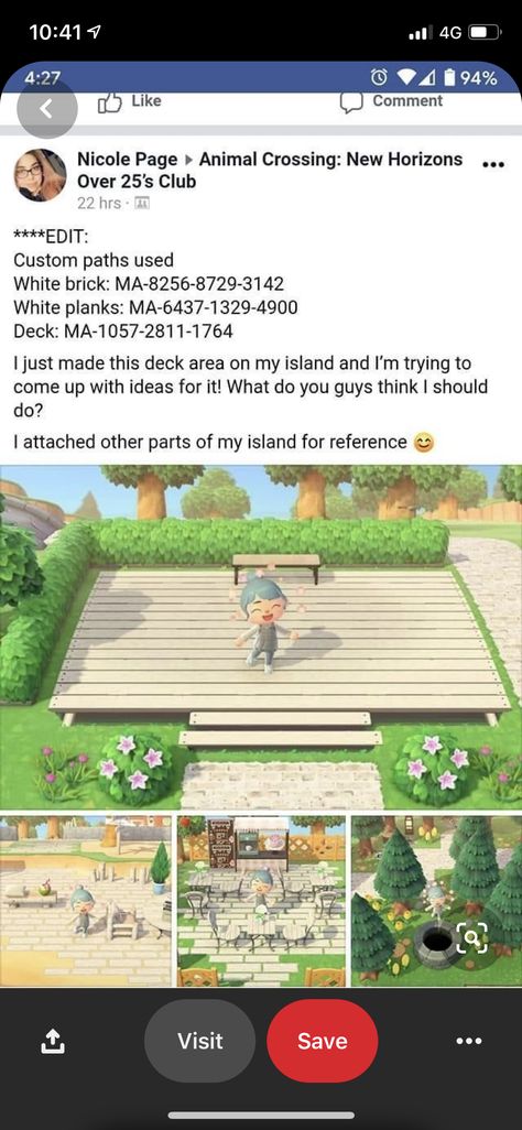 Animal Crossing White Island, Acnh White Stone Paths, Acnh White Paths, Animal Crossing Stone Path, Stepping Stone Pathway, Acnh Path, Stepping Stone Paths, White Deck, Brick Cottage