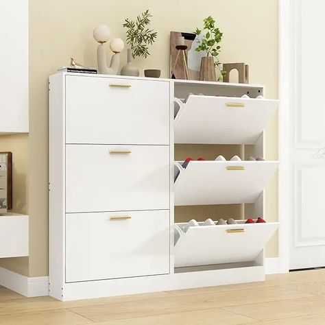 Amazon.com: Small Apartment Furniture Hidden Shoe Storage, Narrow Shoe Storage, Storage For Entryway, Small Apartment Furniture, Slim Shoe Cabinet, Shoe Drawer, Narrow Storage Cabinet, Entryway Shoe Storage, Shoes Storage