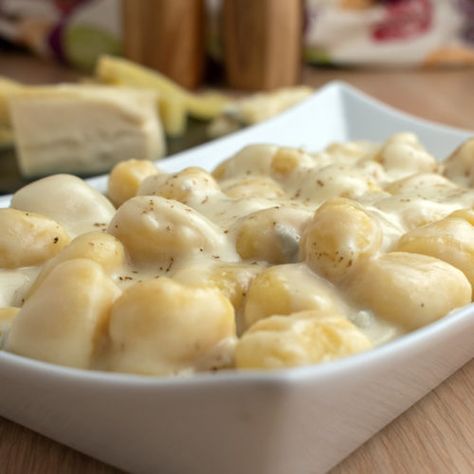 Four Cheese Gnocchi Recipe - Decadent and Delicious! Stuffed Gnocchi, Cheese Gnocchi, Taleggio Cheese, Potato Side Dishes Easy, Baked Gnocchi, Gnocchi Recipe, Fresh Potato, Homemade Gnocchi, Classic Italian Dishes