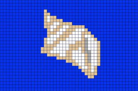 Seashell Pixel Art from BrikBook.com #Seashell #Shell #SeaShell #pixel #pixelart #8bit Shop more designs at http://www.brikbook.com Beach Perler Bead Ideas, Seashell Pixel Art, Seashell Perler Bead Patterns, Beach Pixel Art, Pixel Art Fruit, Pixel Beads, Art Coquillage, Pixel Art Templates, Diy Perler Bead Crafts