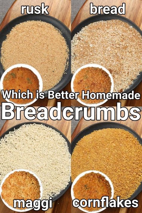 homemade bread crumbs recipe | panko breadcrumbs recipe Homemade Panko, Panko Bread Crumbs Recipe, Hebbars Kitchen Recipes, Deep Fried Snacks, Homemade Breadcrumbs, Breadcrumbs Recipe, Homemade Bread Crumbs, Hebbars Kitchen, Snacks Homemade