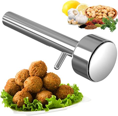 AmazonSmile: IBYX Falafel and Meatball Maker Scoop |Food Safe and Non-Sticky Stainless-Steel Meatball and Falafel Baller Tool | Simple Scoop and Drop (Medium): Home & Kitchen Falafel Mix, Meatball Maker, Falafels, Kitchen Helper, Salad Sandwich, Kitchen Tools And Gadgets, Food Service Equipment, Ketchup, Cheeseburger