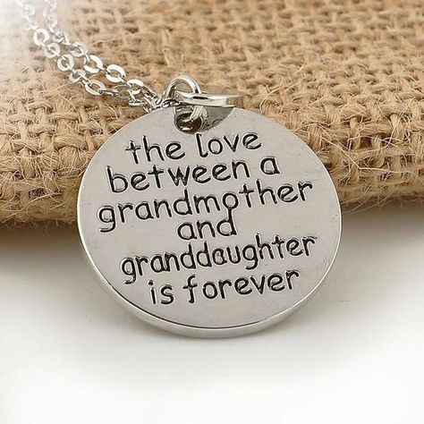 Grandma and granddaughter love necklace The love between granddaughter and grandmother is forever- new necklace. Alloy material Jewelry Necklaces Family Pendant Necklace, Grandmother And Granddaughter, Grandmother Granddaughter, Grandmother Necklace, Granddaughter Necklace, Forever Necklace, Necklace Quotes, Engraved Pendant, Family Necklace