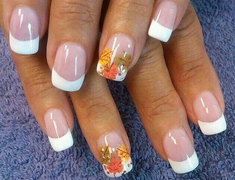 Classic Nail Tip Designs, Thanksgiving Nail Designs, French Manicures, Thanksgiving Nail Art, Thanksgiving Nail, French Tip Nail Designs, Fall Nail Art Designs, French Nail Art, Thanksgiving Nails