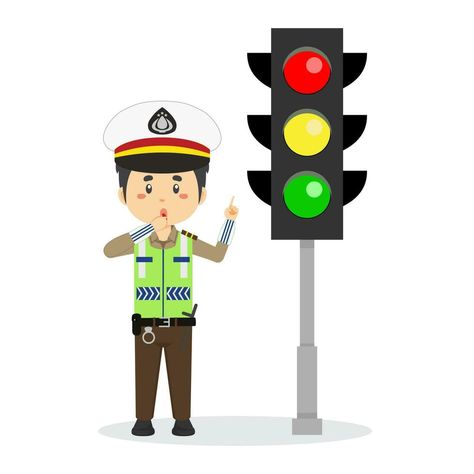 Traffic Lamp, Community Helpers Preschool, Traffic Police, Community Helpers, Free Sign, The Happy, Vector Art, Preschool, Vector Free